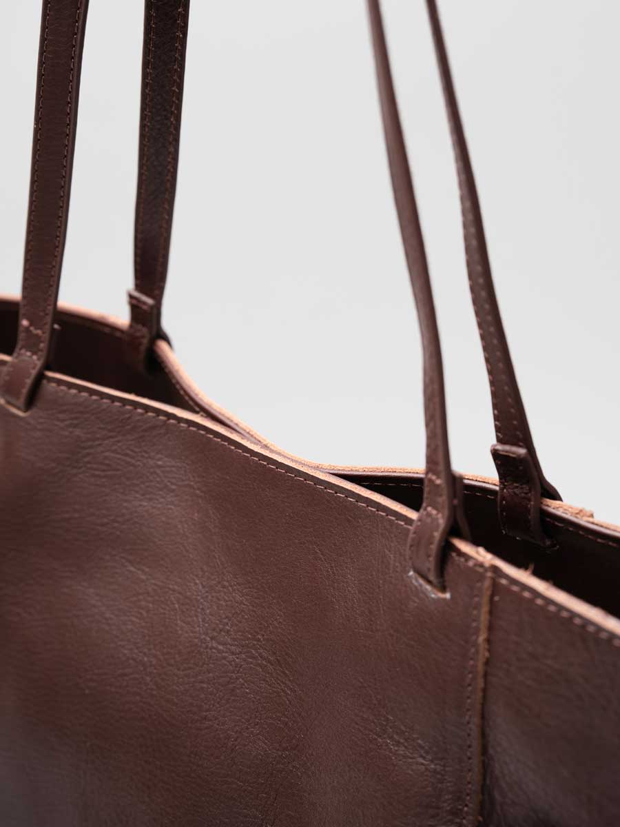 Oversize Leather Tote Shopper Handbag Black