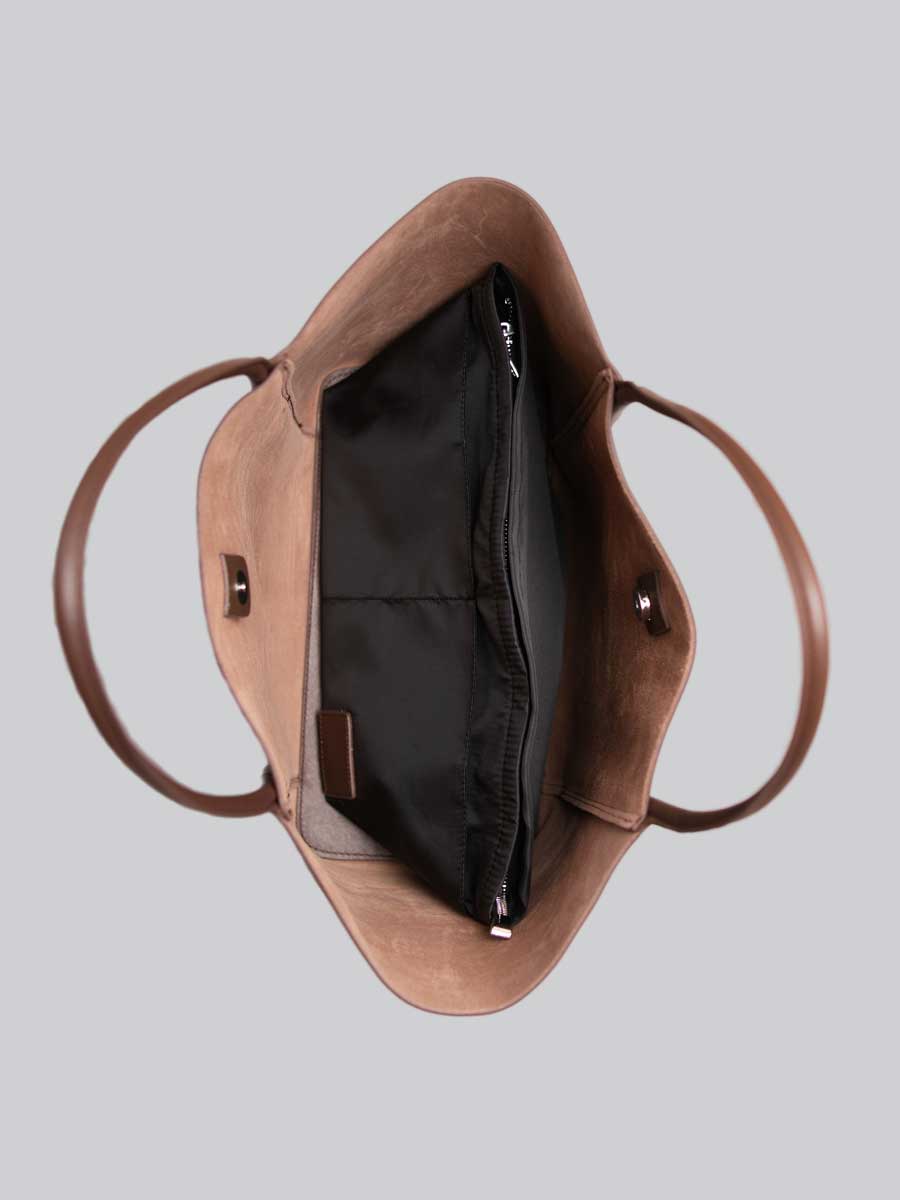 Oversize Genuine Leather Tote Shoulder Bags Soft Brown