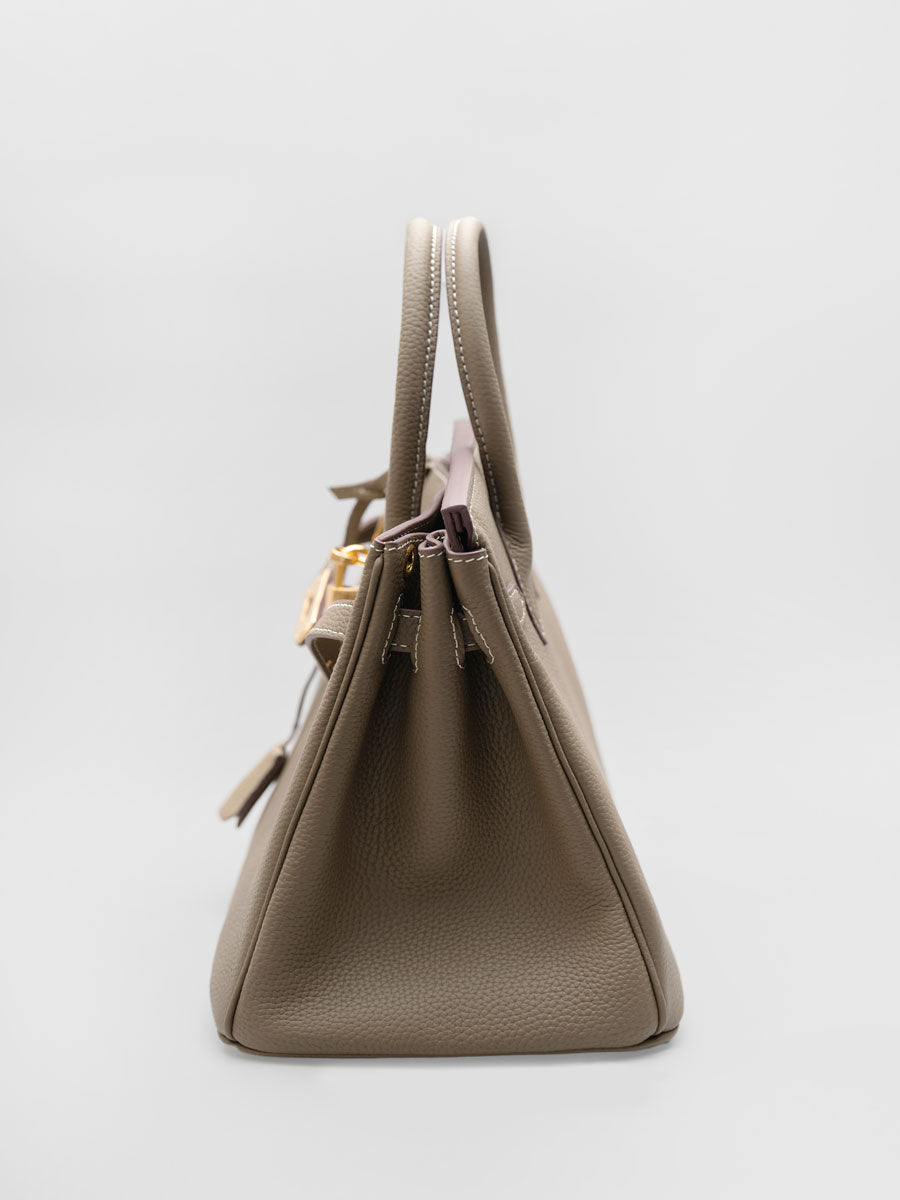 Real Leather Top Handle Satchel Handbag Crossbody Bag Khaki