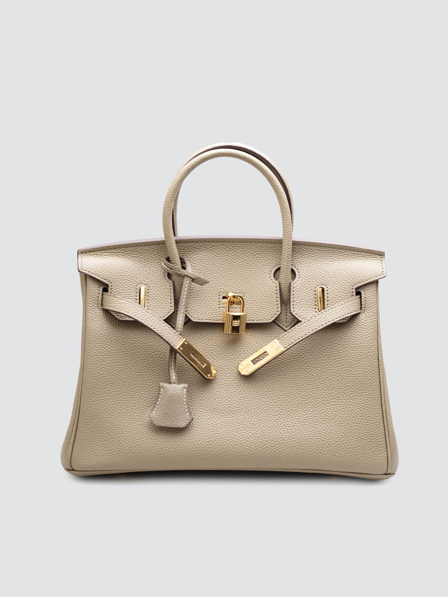 Real Leather Top Handle Satchel Handbag Crossbody Bag Khaki