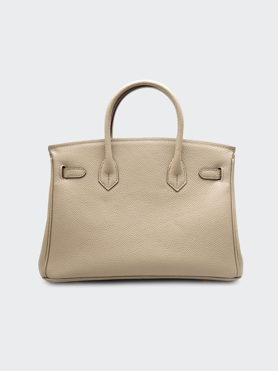 Real Leather Top Handle Satchel Handbag Crossbody Bag Khaki