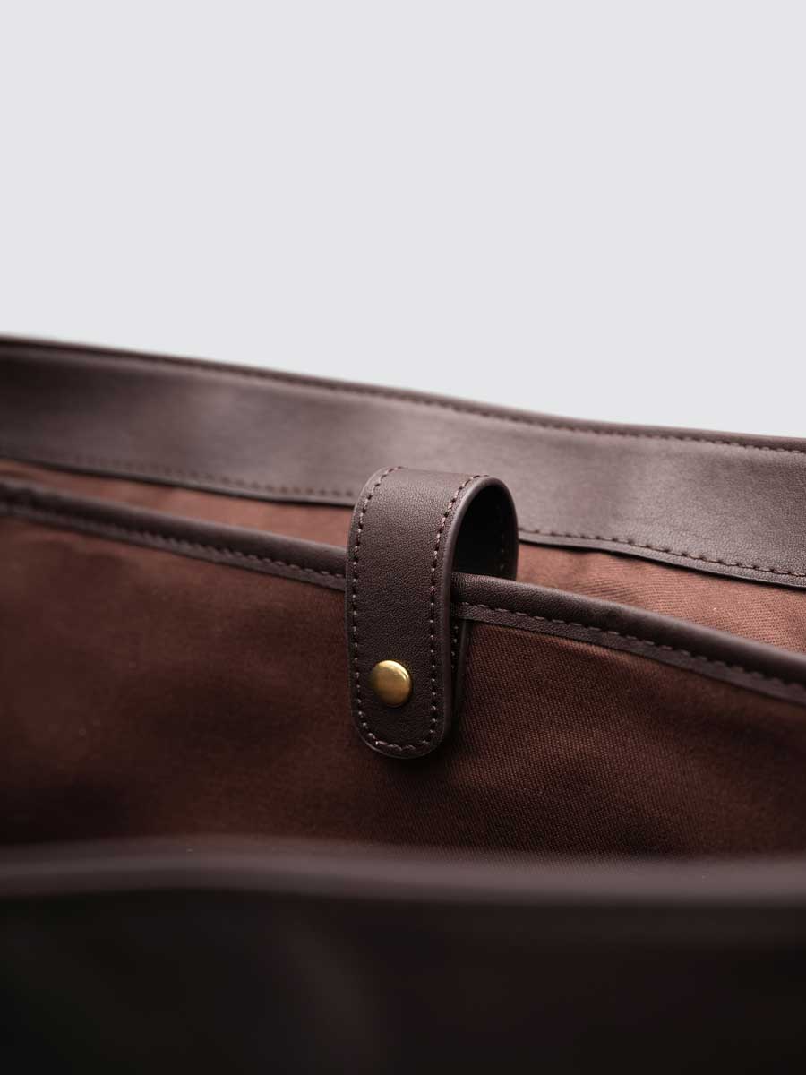 Classic Genuine Leather Top Handle Satchel Brown