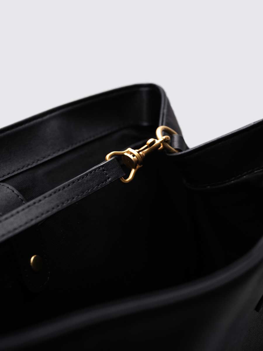 Classic Genuine Leather Top Handle Satchel Black