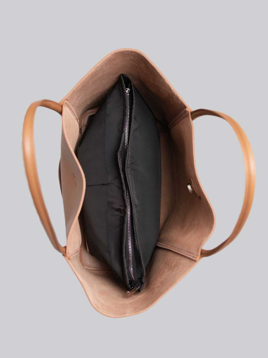 Oversize Genuine Leather Tote Shoulder Bags Soft Beige