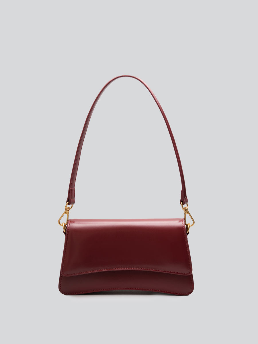 Genuine Patent Leather Clutch Shoulder Bag with Dual Straps Black