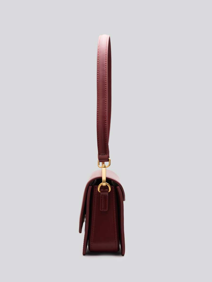Genuine Patent Leather Clutch Shoulder Bag with Dual Straps Black