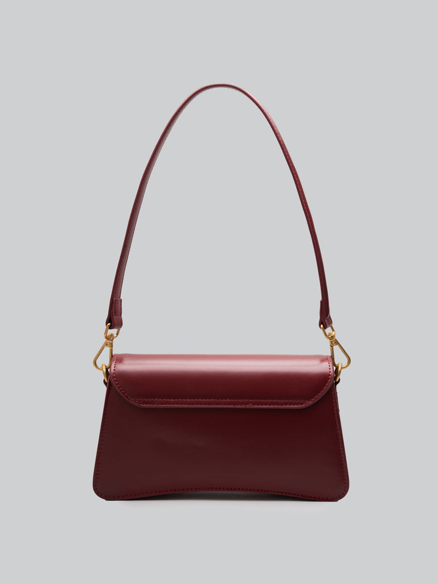 Genuine Patent Leather Clutch Shoulder Bag with Dual Straps Black