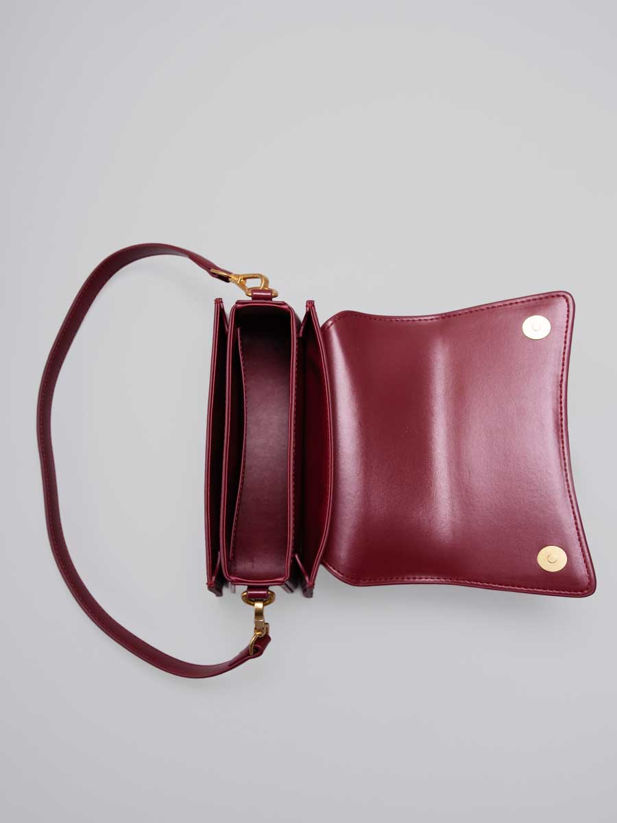 Genuine Patent Leather Clutch Shoulder Bag with Dual Straps Black