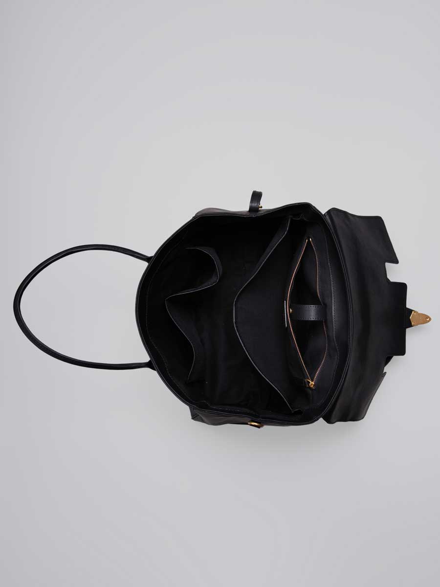 Classic Genuine Leather Top Handle Satchel Black