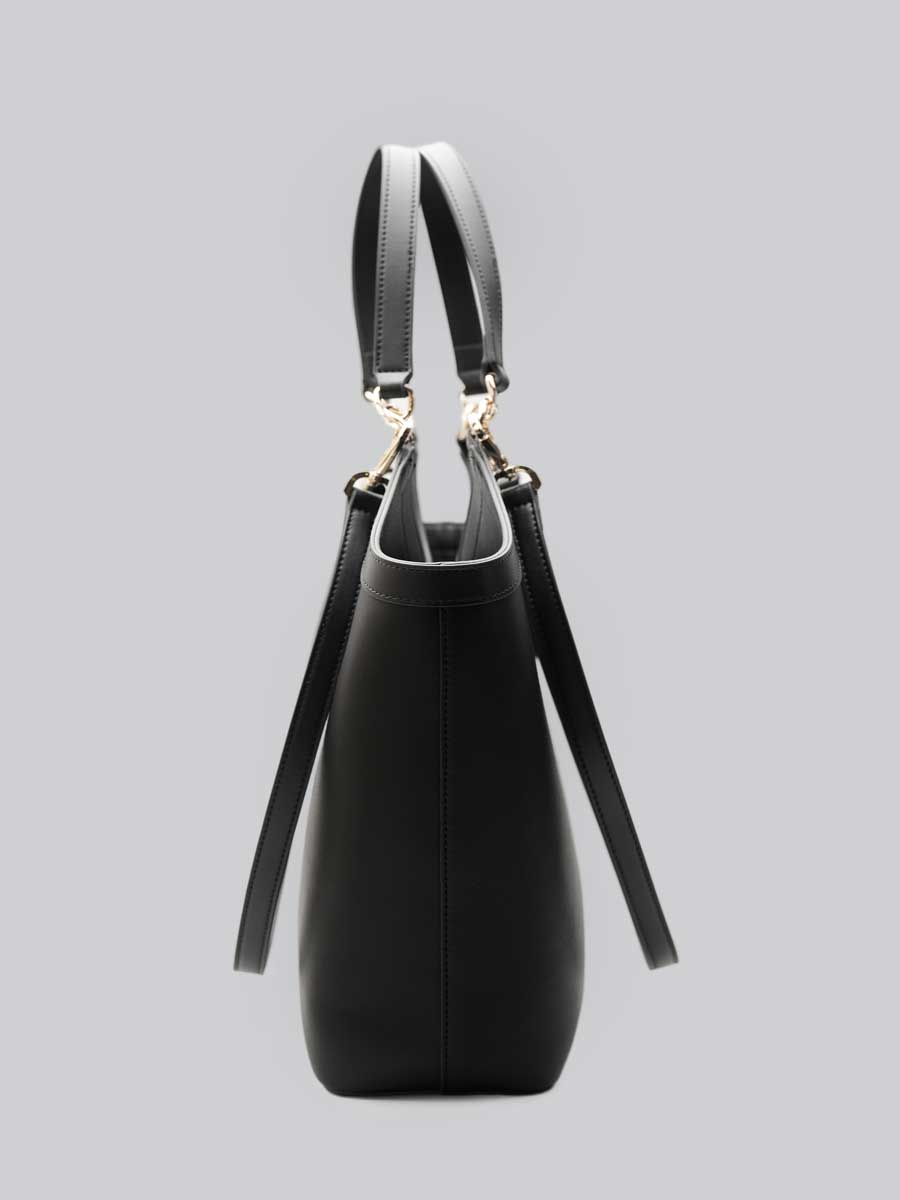 Real Leather Tote Bag with Gold Hardware Brown