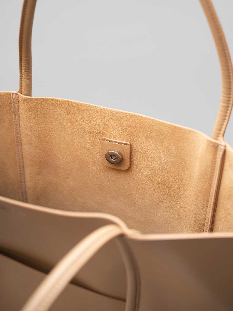 Oversize Genuine Leather Tote Shoulder Bags Soft Coffee