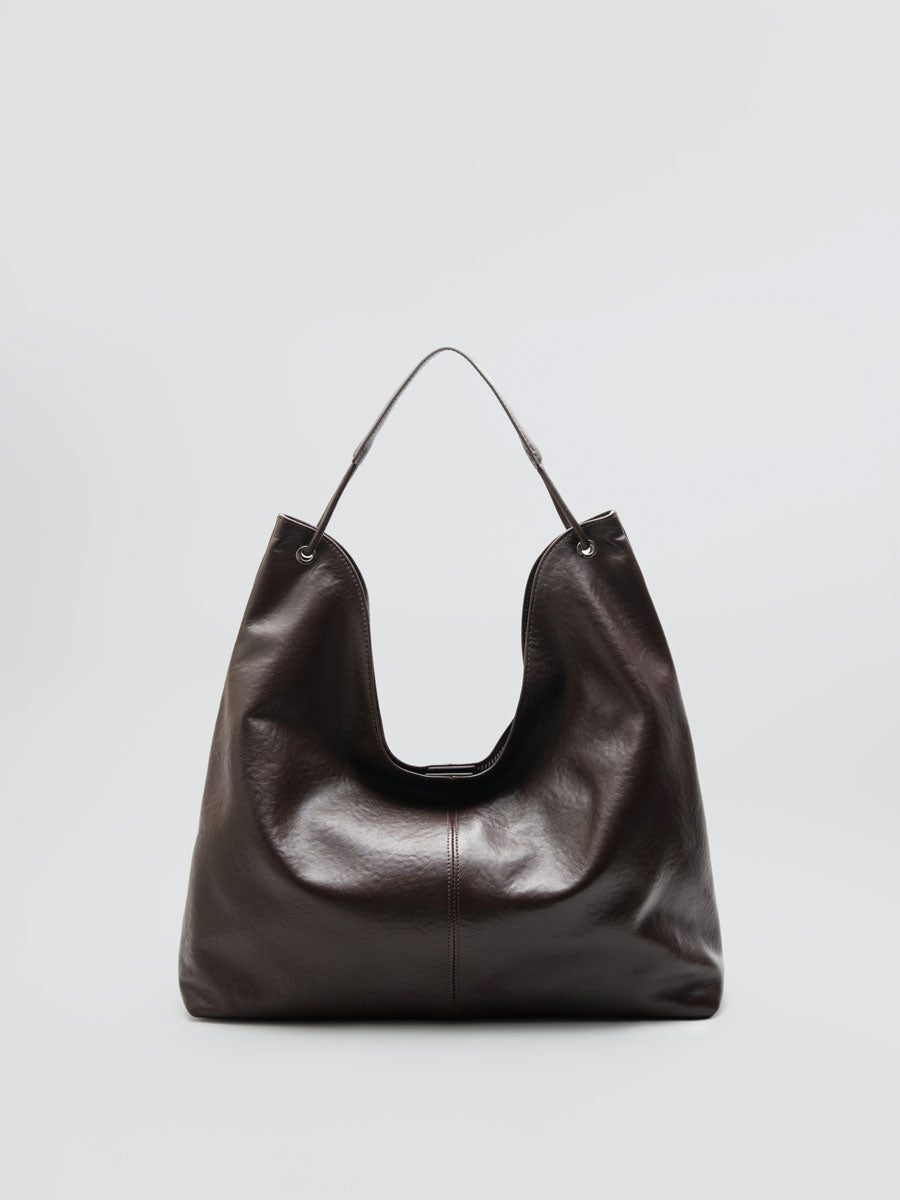 Real Leather Shoulder Hobo Bags Bronze