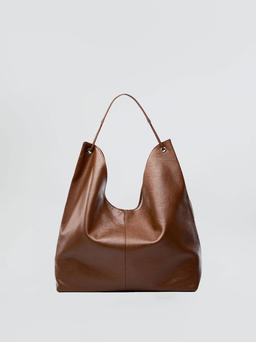 Real Leather Shoulder Hobo Bags Bronze