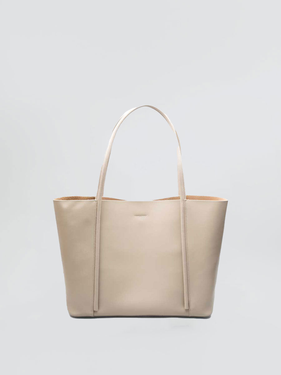 Oversize Genuine Leather Tote Shoulder Bags Soft Coffee