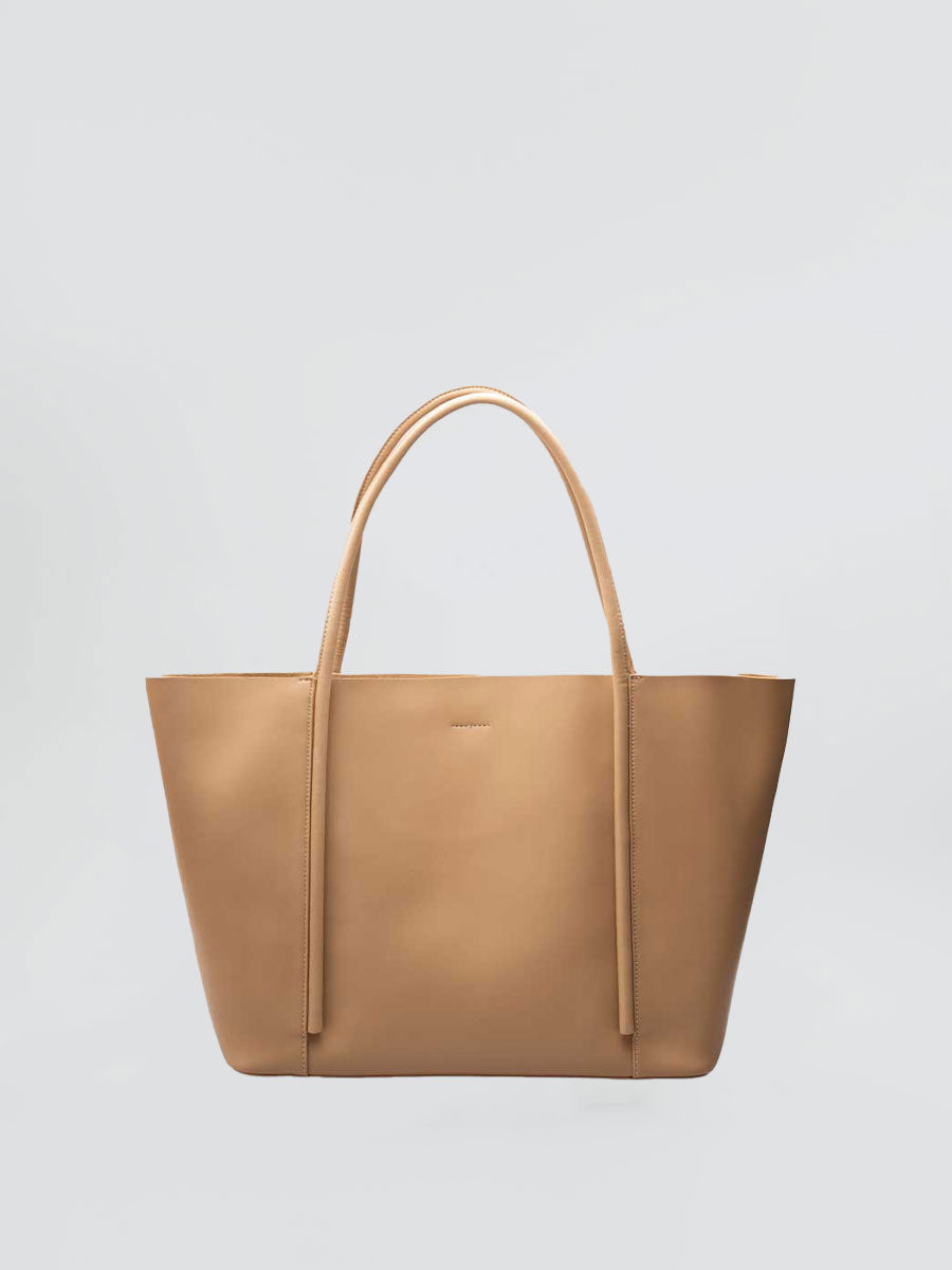 Oversize Genuine Leather Tote Shoulder Bags Soft Brown